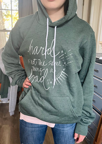 Hard Is Not the Same As Bad Sparkle Hoodie - Kids