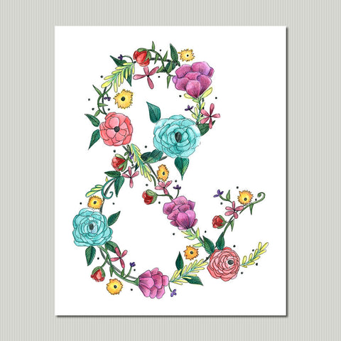 Floral Ampersand Art Print
