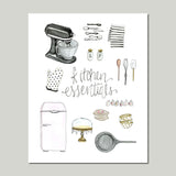 Neutral Kitchen Essentials Wall Art Print