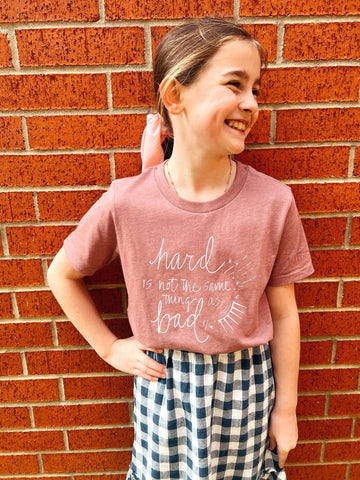 Hard Is Not the Same As Bad Sparkle Tee - Kids